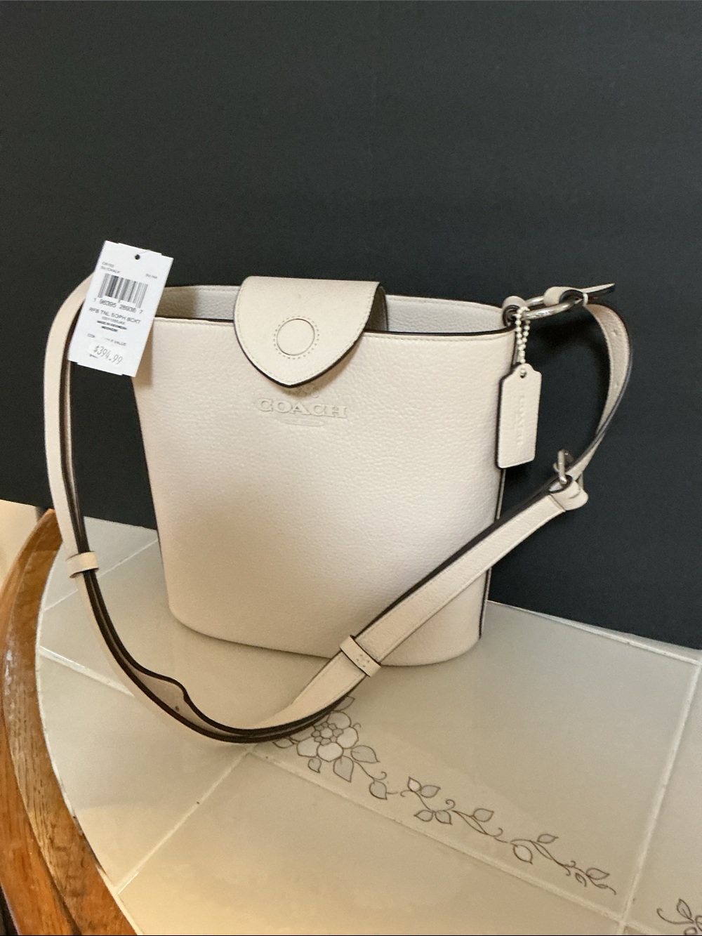 Coach Sophie Bucket Bag Chalk Pebble Leather CR153 NW